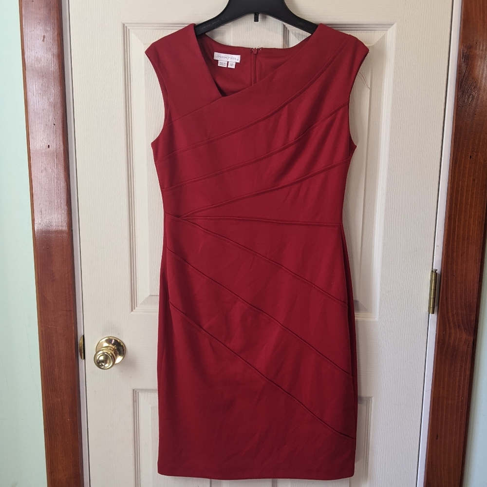 Red pencil shaped dress